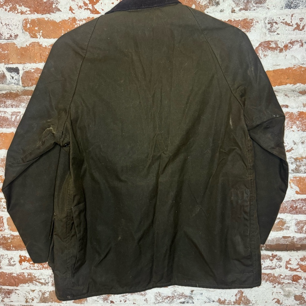 Barbour Boys Beaufort Waxed Cotton Jacket Olive Green Size Large Excellent Condi - Picture 9 of 12